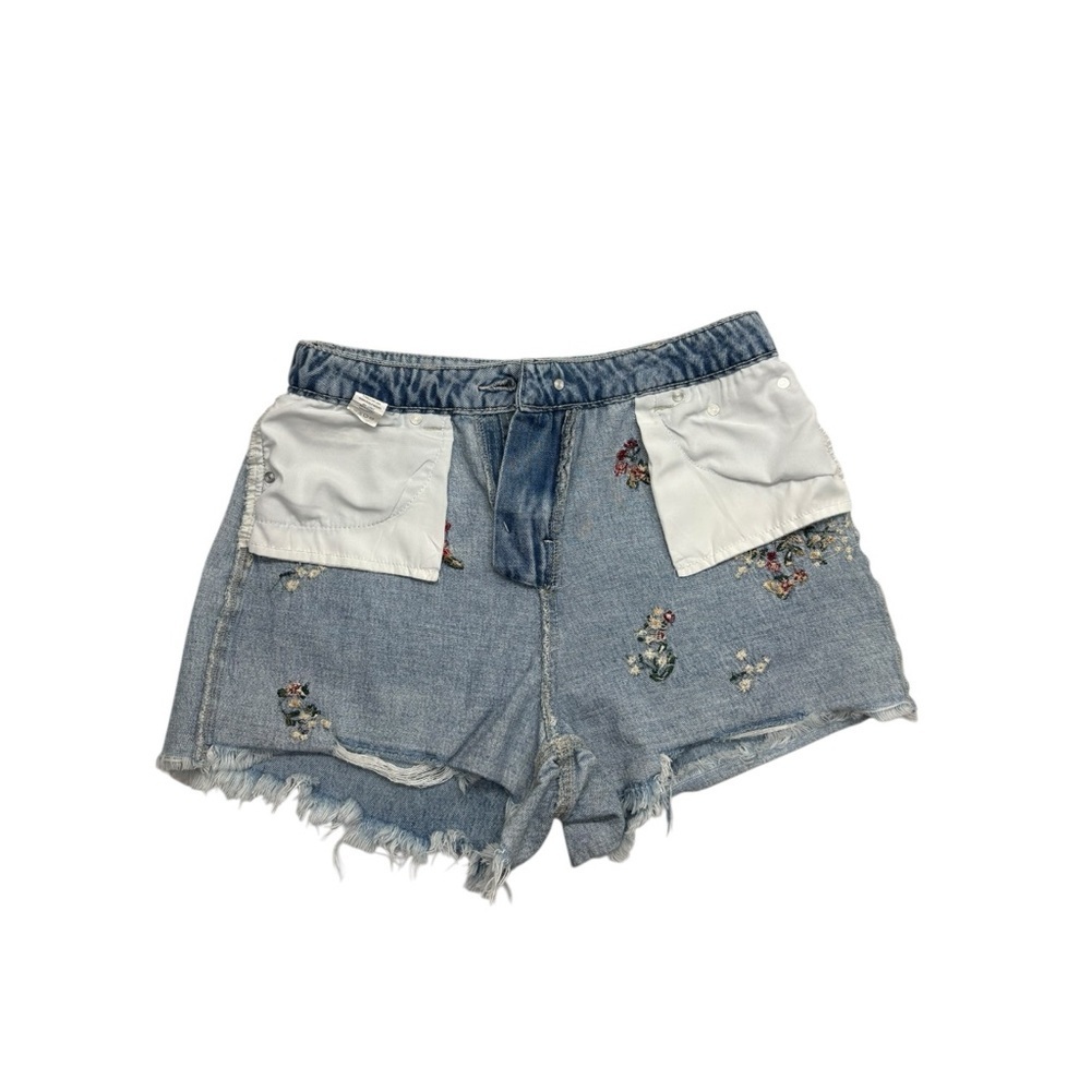 Indigo Rein Floral Embroidered High Waist Denim ShortsDistressed Size 11/29 - Picture 8 of 9